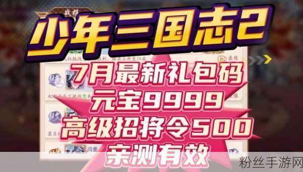 少年三国志66惊喜礼包码大放送，助力玩家驰骋三国战场